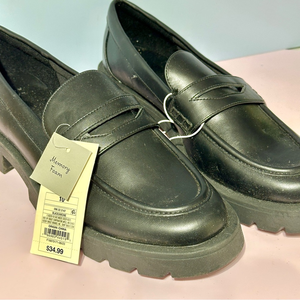 A New Day Women's Black Loafers with Memory Foam